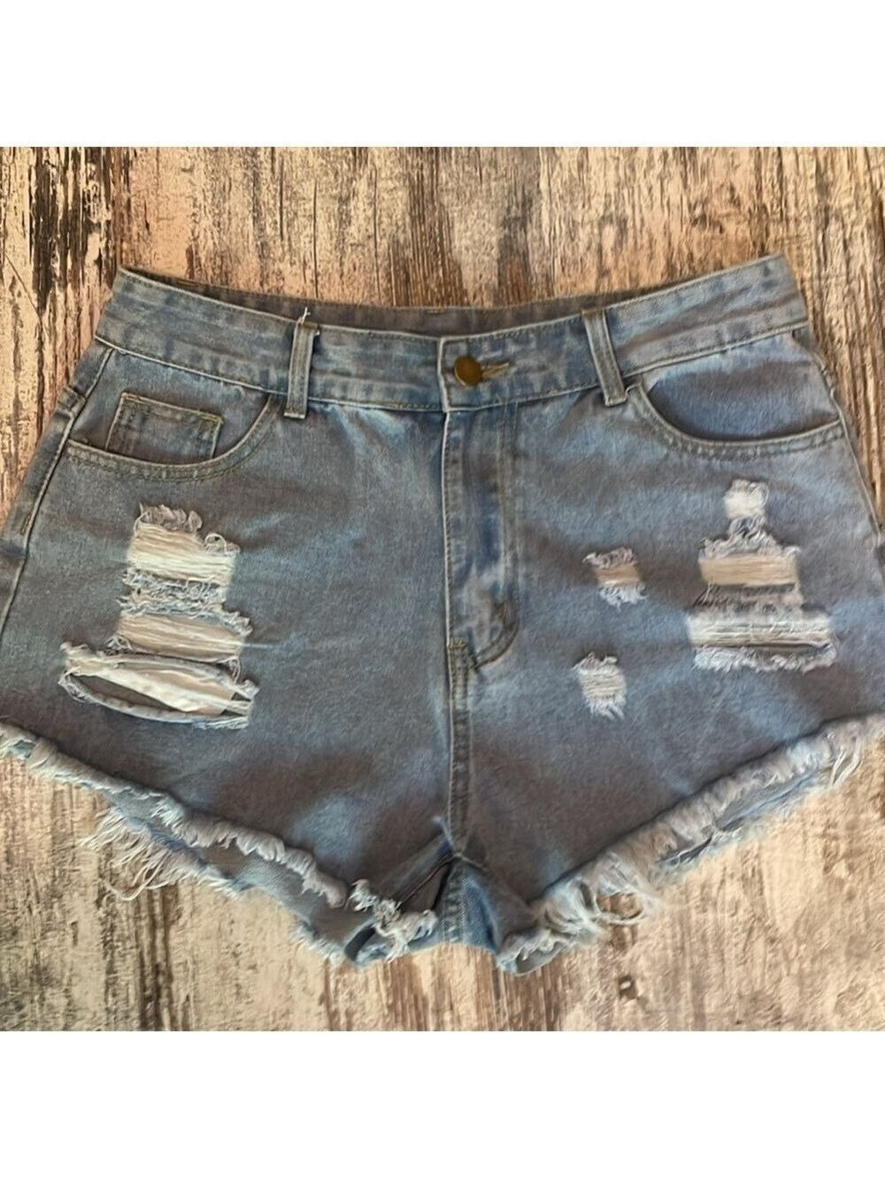 SHEIN Women's High Waist Denim Shorts Size 30 - Picture 9 of 15